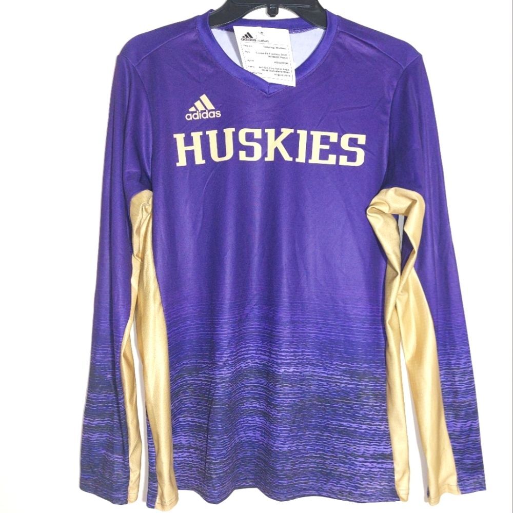 NWT Adidas Washington Huskies Training Shirt Women Medium Purple Sample - Picture 3 of 12